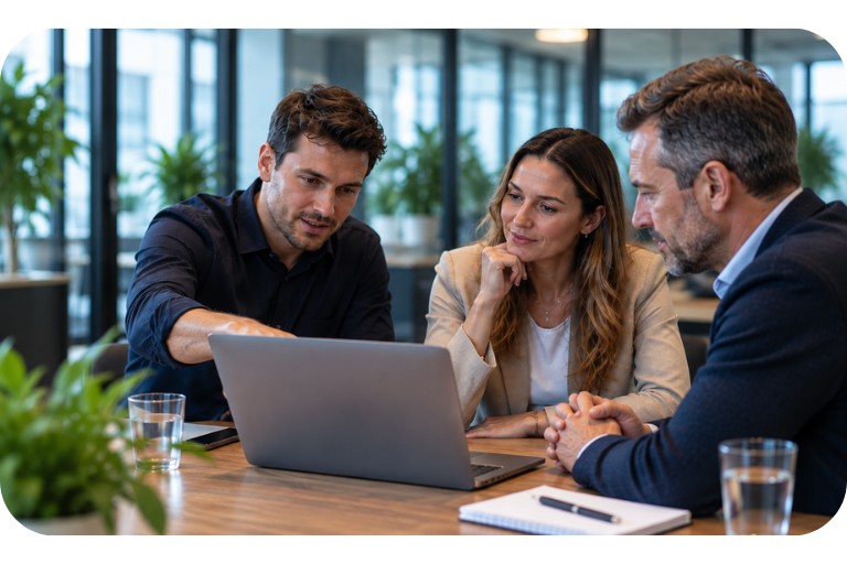 IT-specialist bespreekt cybersecurity en leveranciersrisico’s met een klant