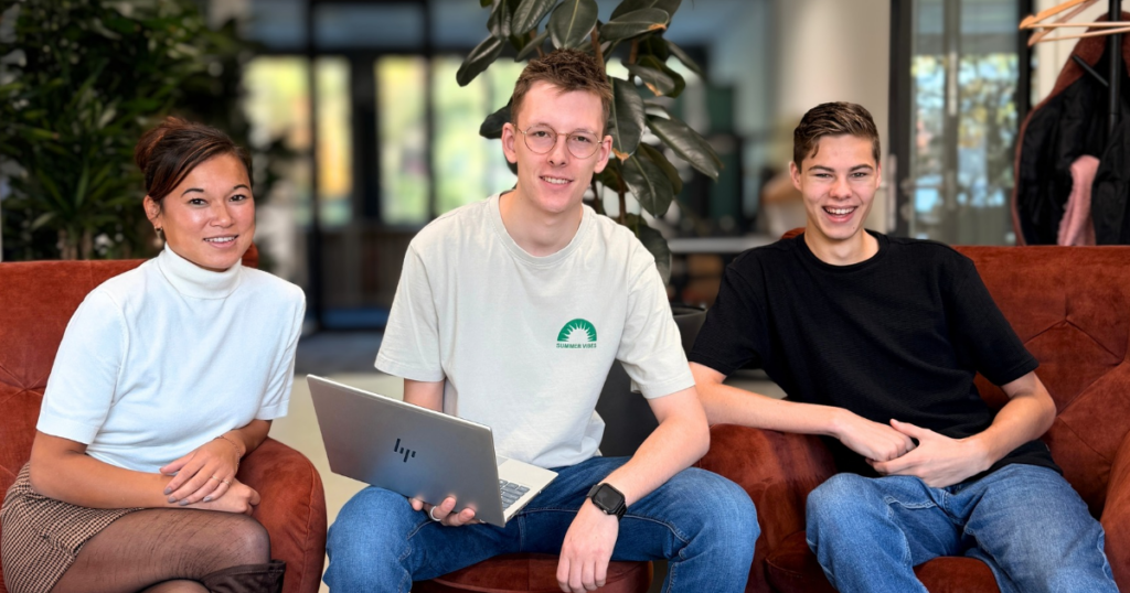 Van links naar rechts: Roza Kruijswijk, Justin van der Werff en Sem van Deventer.